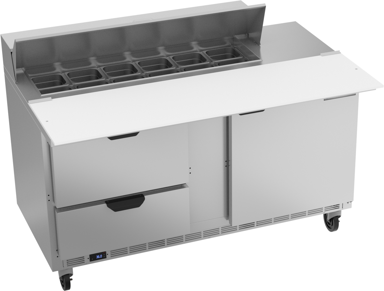 Beverage-Air - 60" Sandwich Prep Table w/ 2 Drawers, 1 Door & 17" Cutting Board - SPED60HC-12C-2