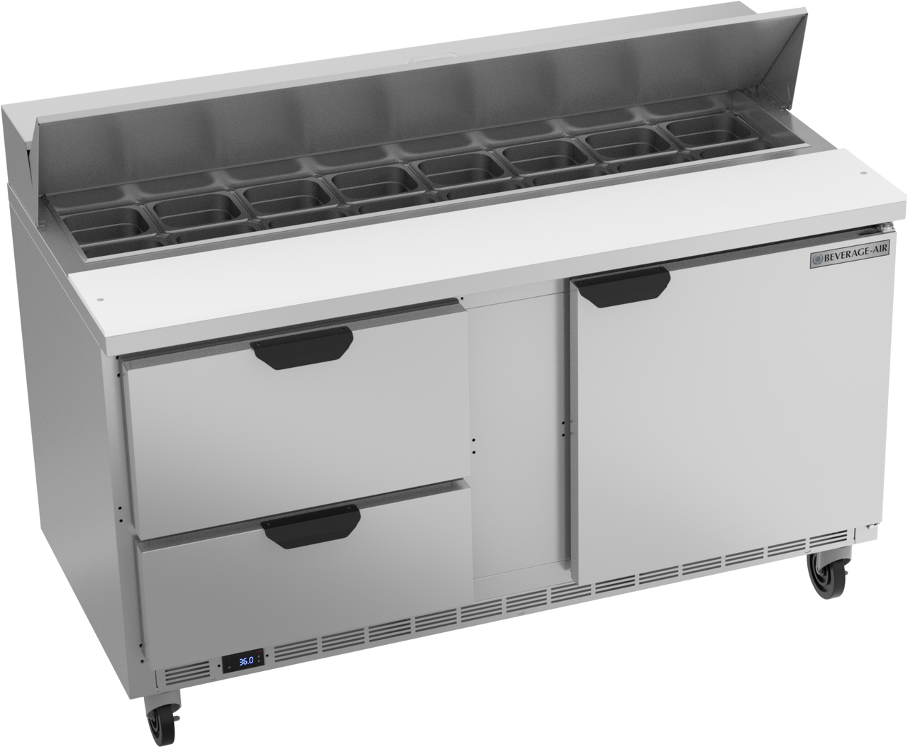 Beverage-Air - 60" Sandwich Prep Table w/ 2 Drawers & 1 Door - SPED60HC-16-2