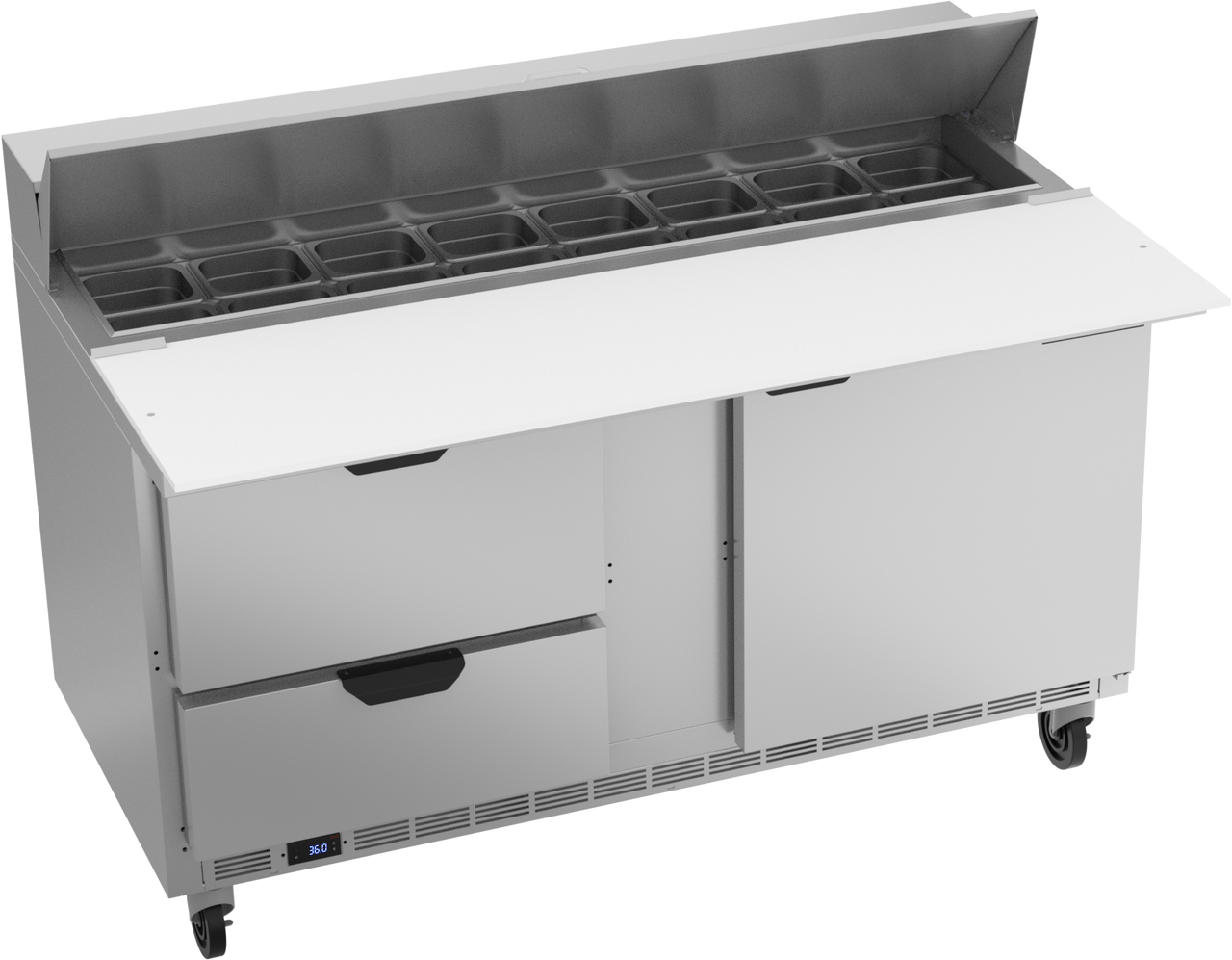 Beverage-Air - 60" Sandwich Prep Table w/ 2 Drawers, 1 Door & 17" Cutting Board - SPED60HC-16C-2
