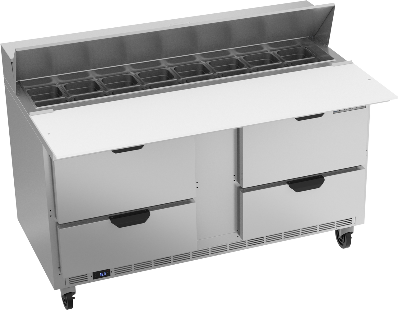 Beverage-Air - 60" Sandwich Prep Table w/ 4 Drawers & 17" Cutting Board - SPED60HC-16C-4