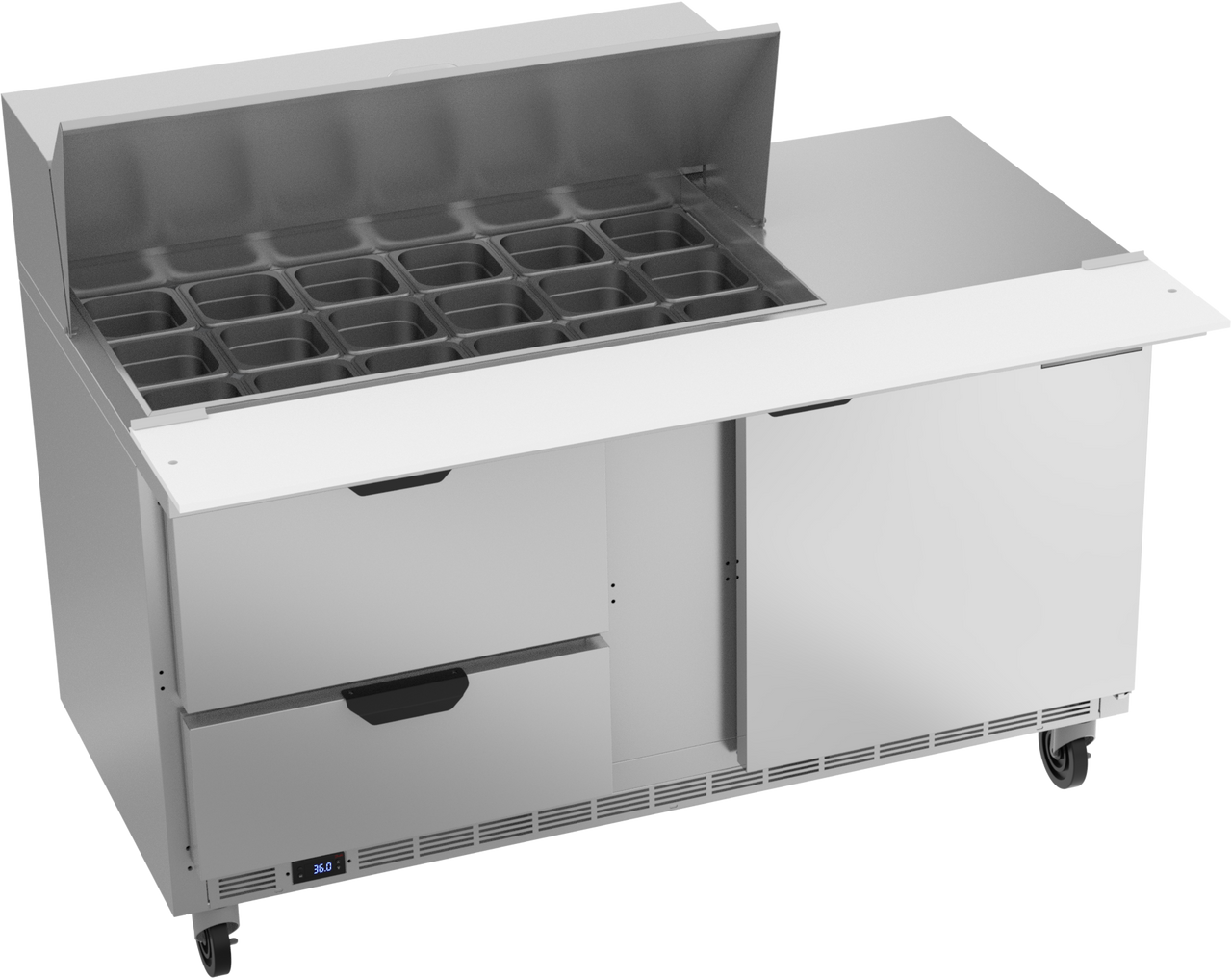 Beverage-Air - 60" Mega Top Sandwich Prep Table w/ 2 Drawers & 1 Door - SPED60HC-18M-2