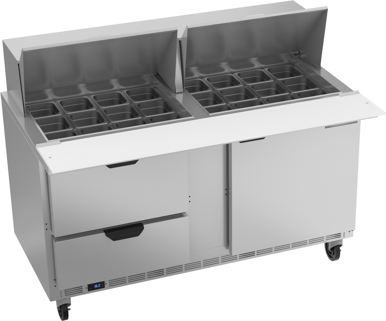 Beverage-Air - 60" Mega Top Sandwich Prep Table w/ 2 Drawers & 1 Door - SPED60HC-24M-2