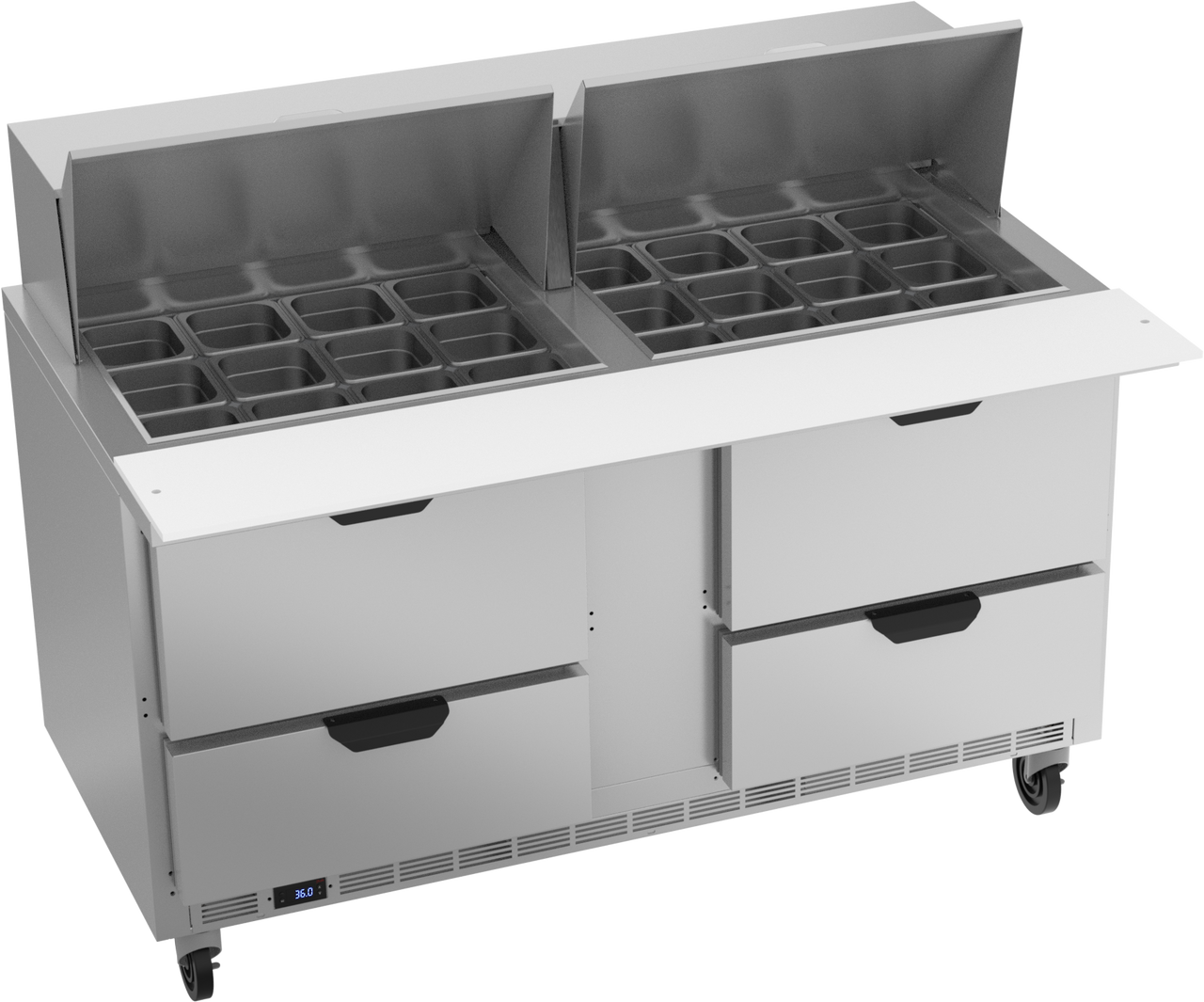 Beverage-Air - 60" Mega Top Sandwich Prep Table w/ 4 Drawers - SPED60HC-24M-4