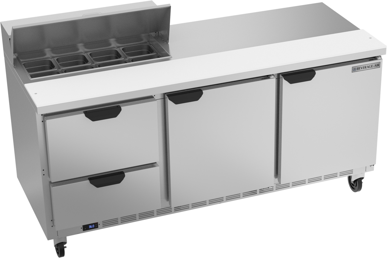 Beverage-Air - 72" Sandwich Prep Table w/ 2 Drawers & 2 Doors - SPED72HC-08-2