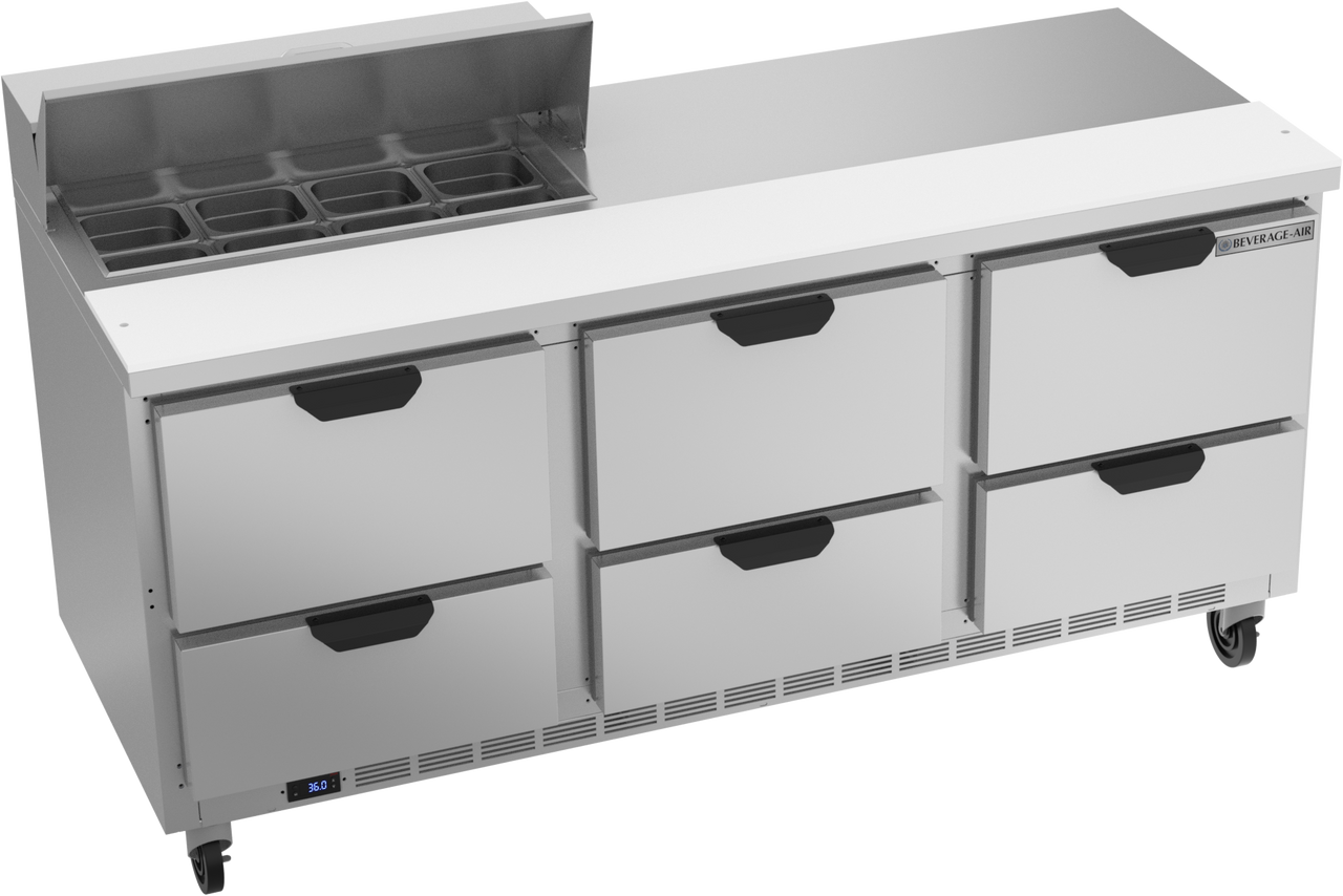 Beverage-Air - 72" Sandwich Prep Table w/ 6 Drawers - SPED72HC-08-6