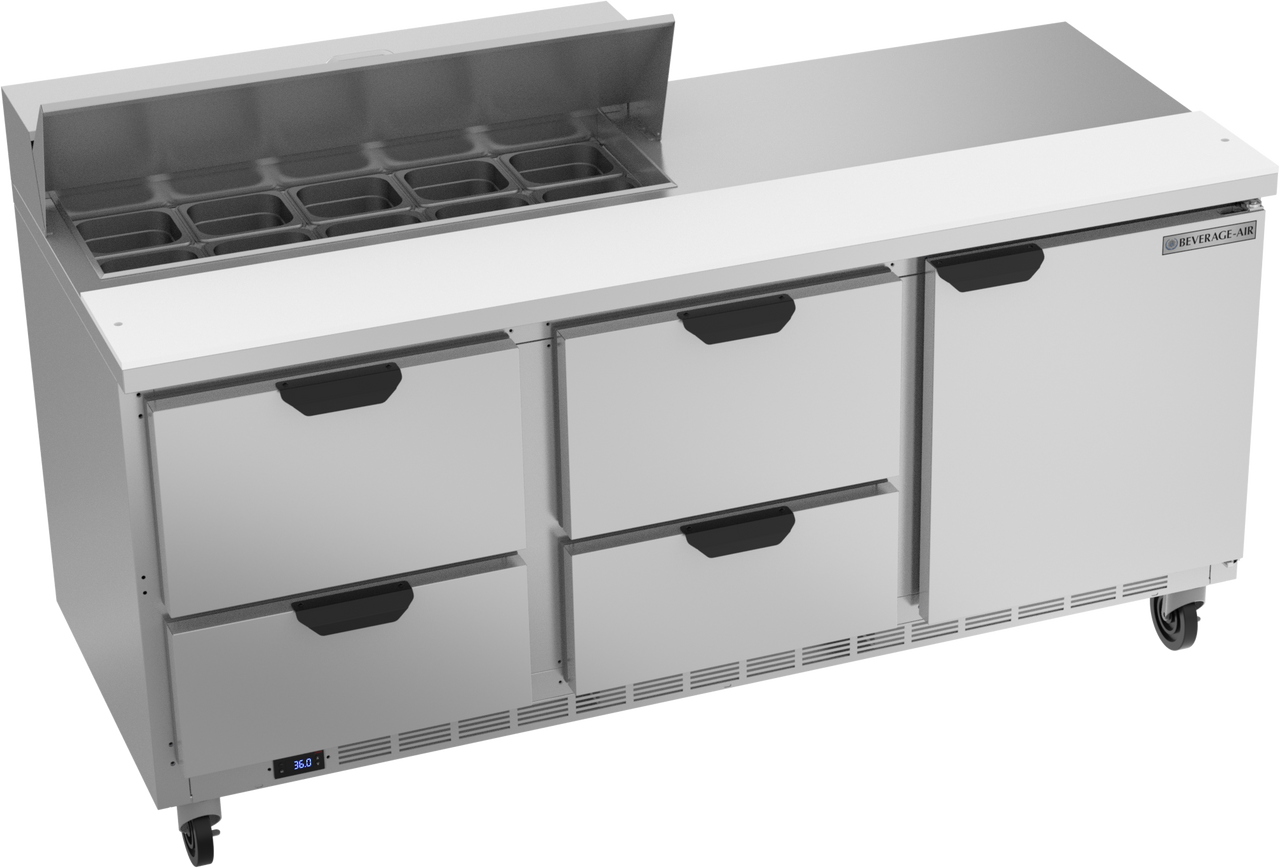 Beverage-Air - 72" Sandwich Prep Table w/ 4 Drawers & 1 Door - SPED72HC-10-4