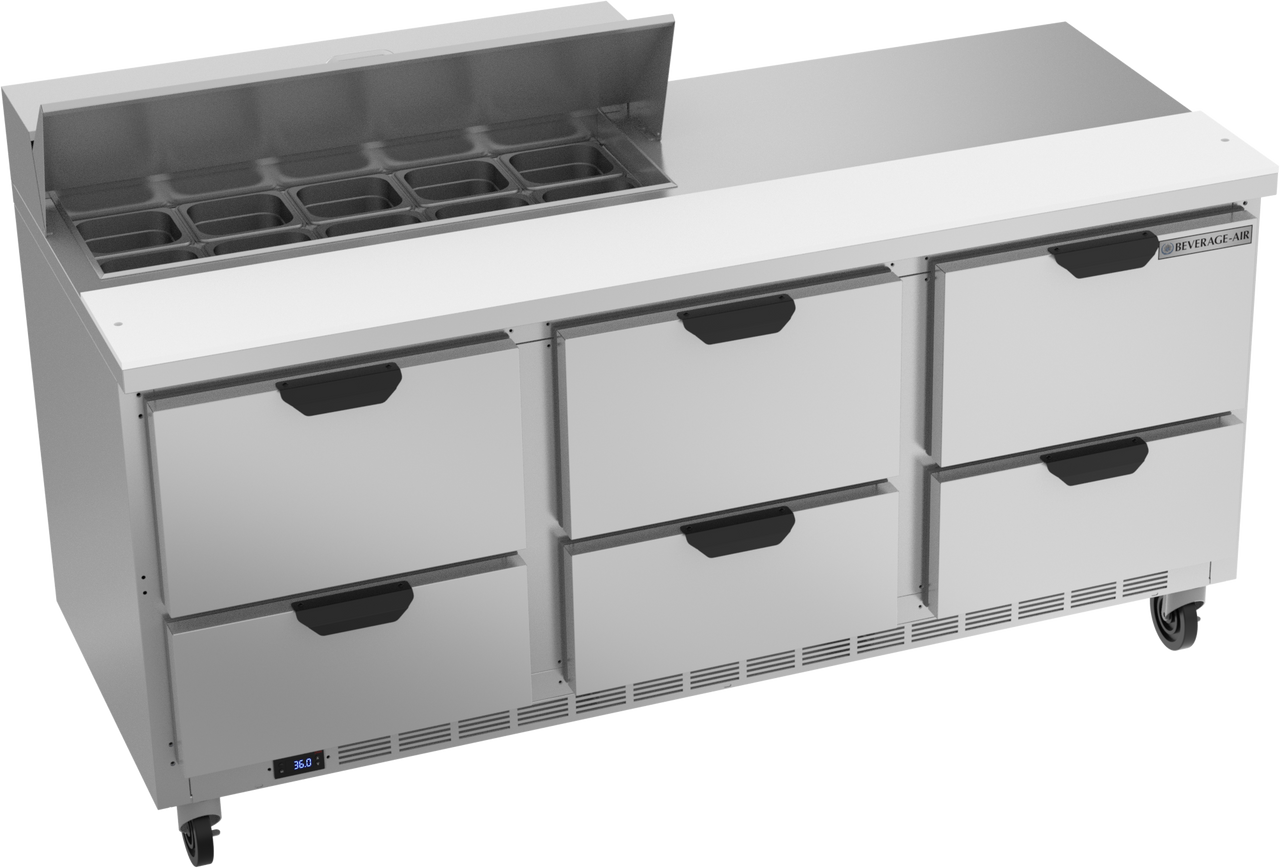 Beverage-Air - 72" Sandwich Prep Table w/ 6 Drawers - SPED72HC-10-6