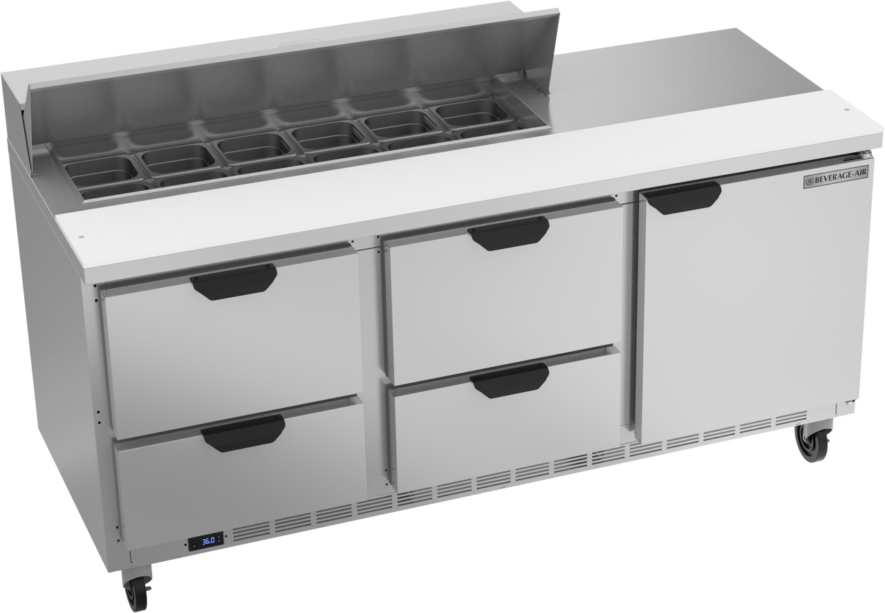 Beverage-Air - 72" Sandwich Prep Table w/ 4 Drawers & 1 Door - SPED72HC-12-4