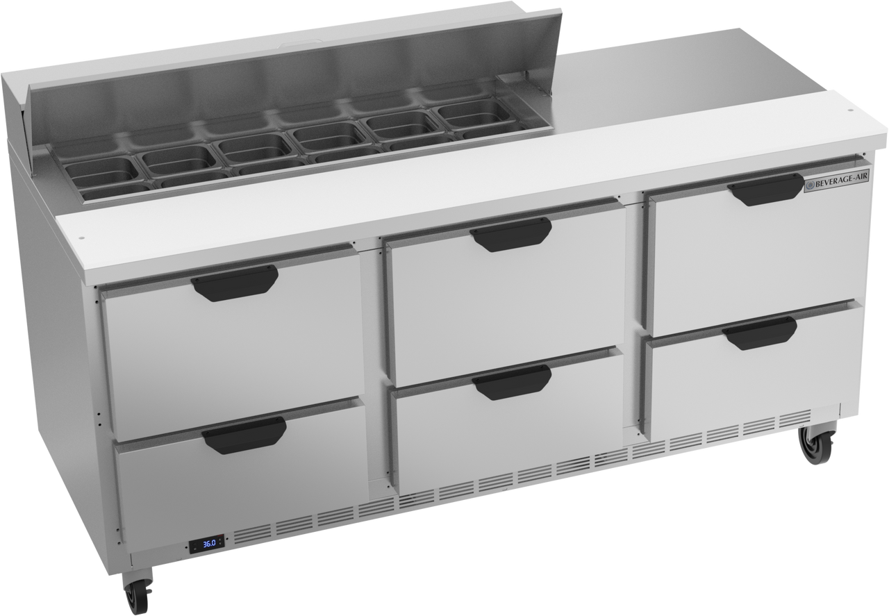 Beverage-Air - 72" Sandwich Prep Table w/ 6 Drawers - SPED72HC-12-6