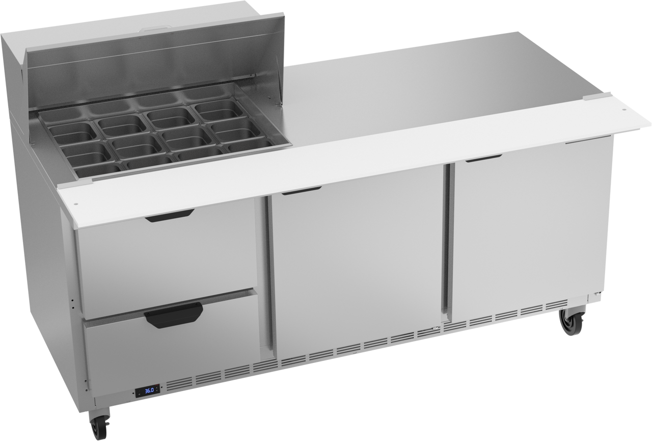 Beverage-Air - 72" Mega Top Sandwich Prep Table w/ 2 Drawers & 2 Doors - SPED72HC-12M-2