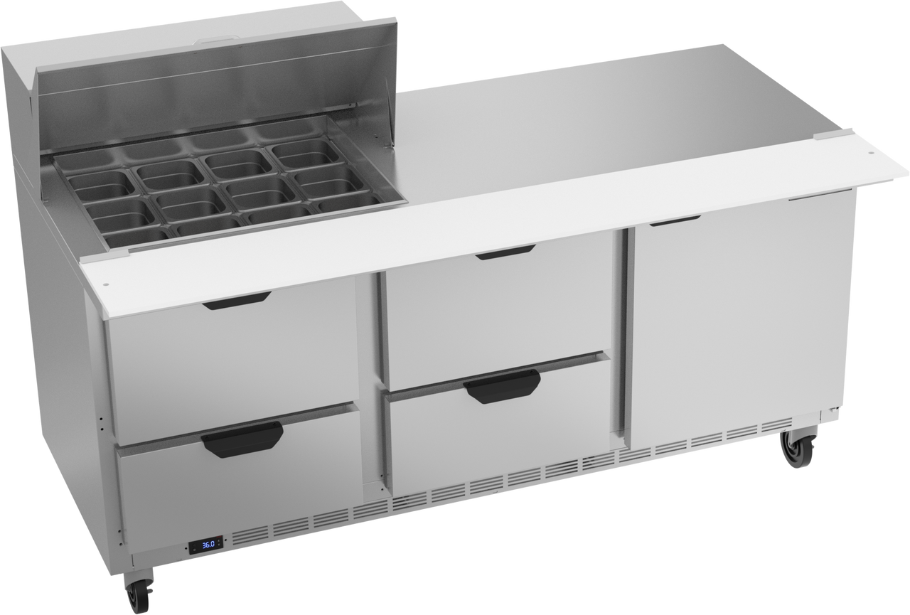Beverage-Air - 72" Mega Top Sandwich Prep Table w/ 4 Drawers & 1 Door - SPED72HC-12M-4