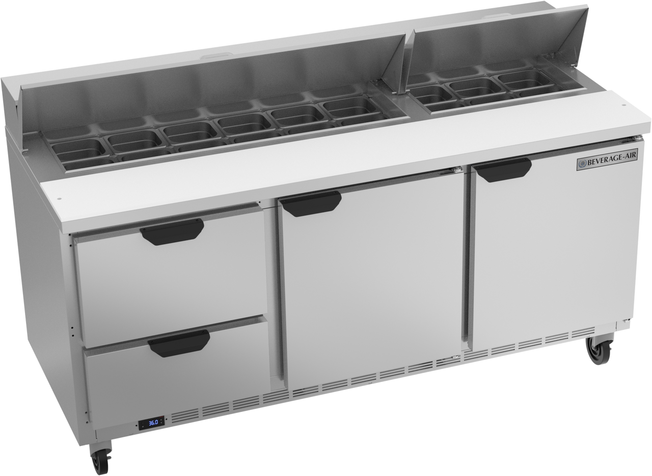 Beverage-Air - 72" Sandwich Prep Table w/ 2 Drawers & 2 Doors - SPED72HC-18-2