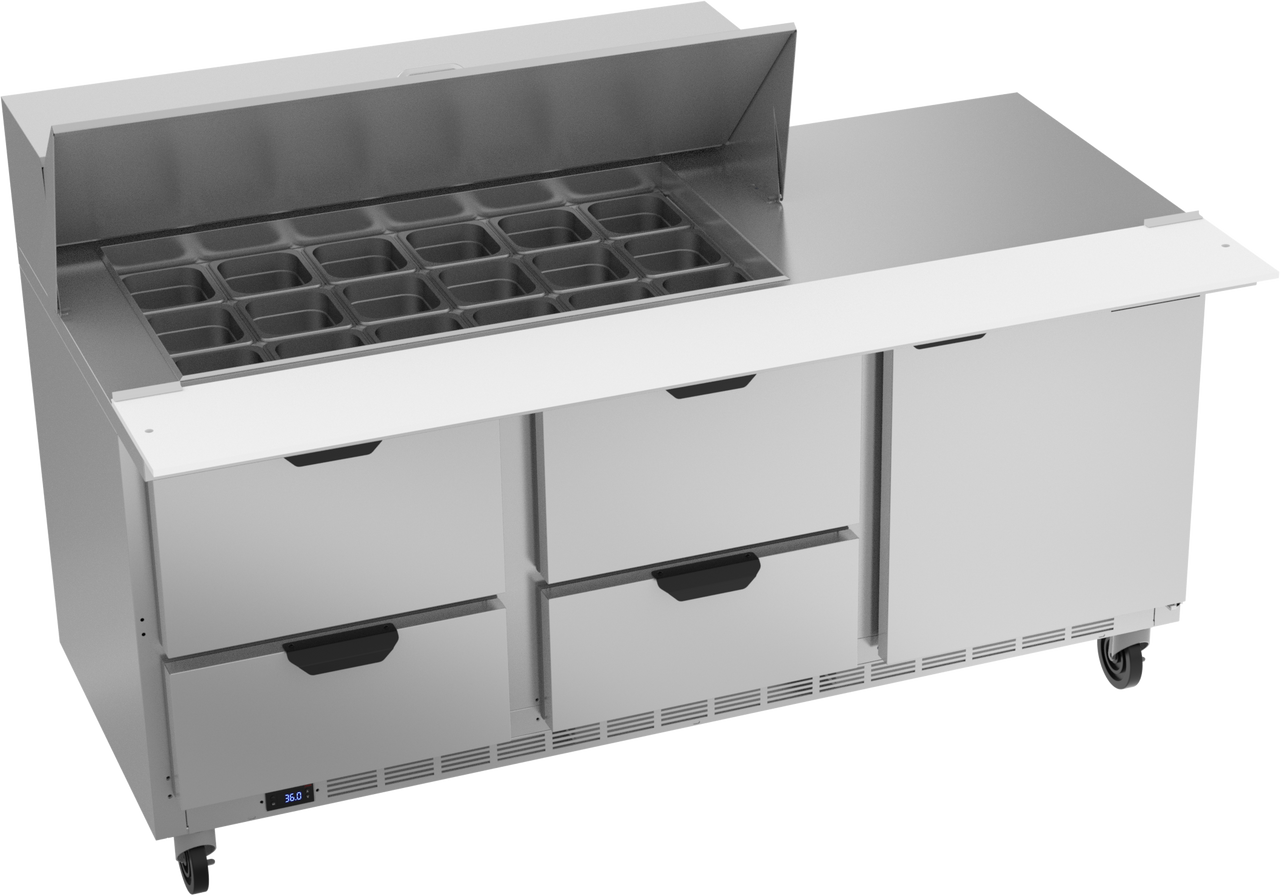 Beverage-Air - 72" Mega Top Sandwich Prep Table w/ 4 Drawers & 1 Door - SPED72HC-18M-4