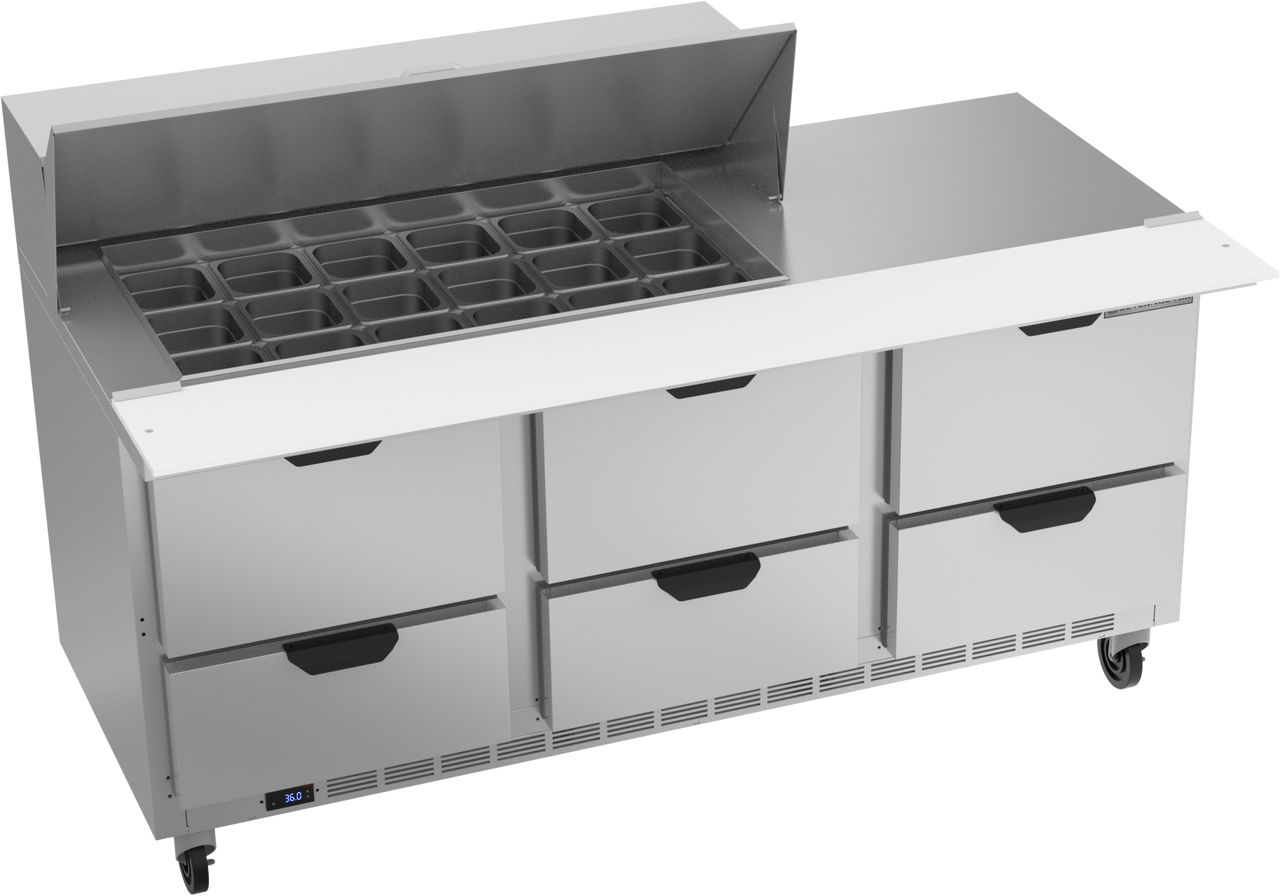Beverage-Air - 72" Mega Top Sandwich Prep Table w/ 6 Drawers - SPED72HC-18M-6