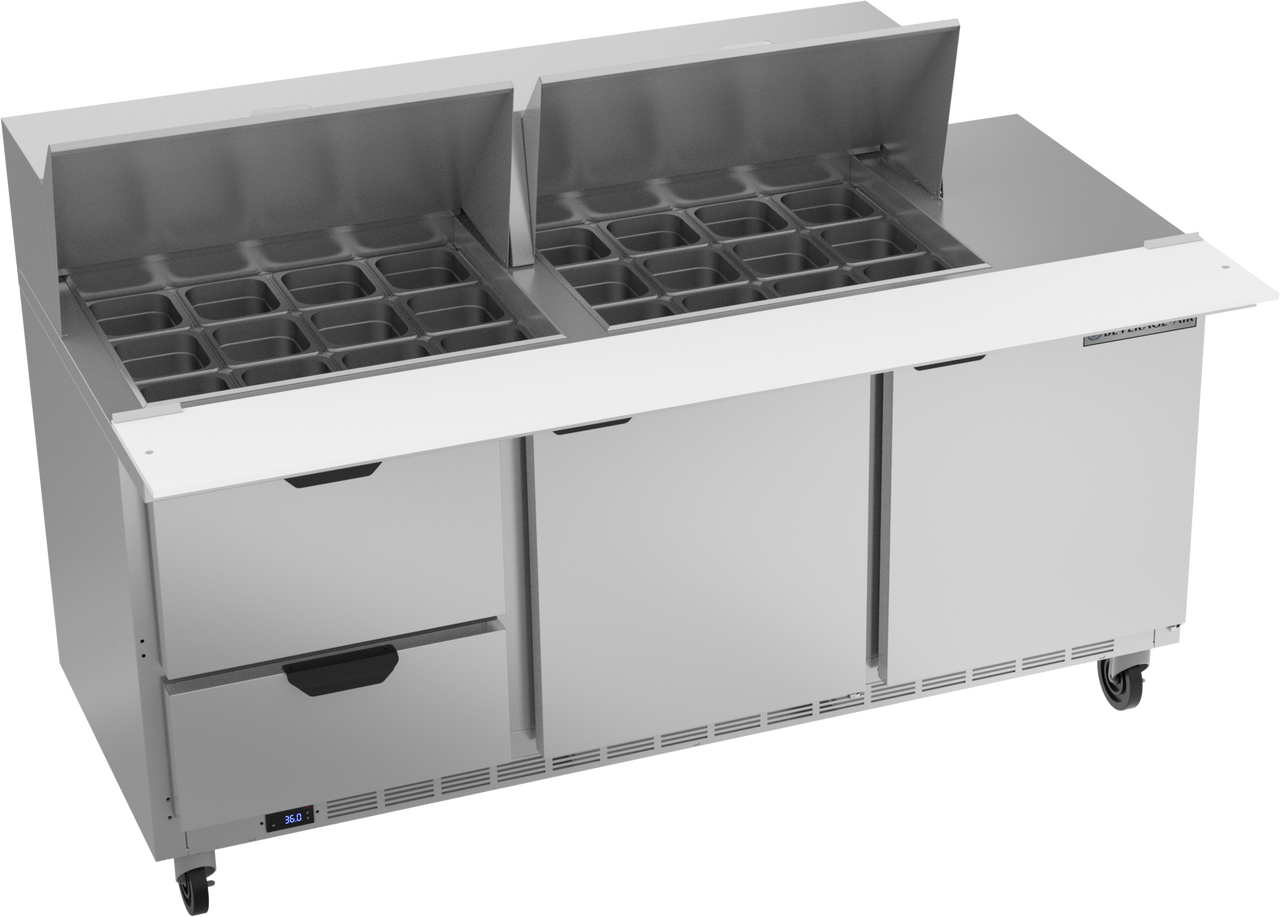 Beverage-Air - 72" Mega Top Sandwich Prep Table w/ 2 Drawers & 2 Doors - SPED72HC-24M-2