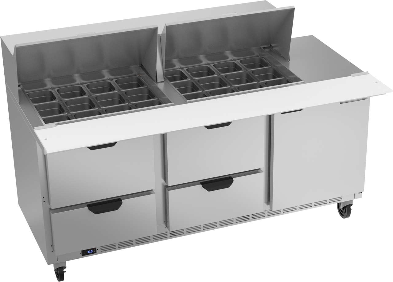 Beverage-Air - 72" Mega Top Sandwich Prep Table w/ 4 Drawers & 1 Door - SPED72HC-24M-4