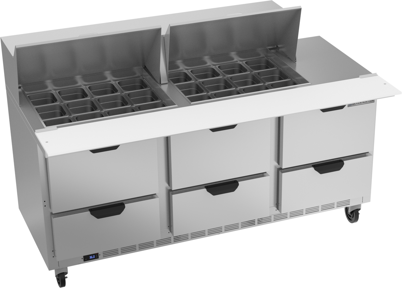 Beverage-Air - 72" Mega Top Sandwich Prep Table w/ 6 Drawers - SPED72HC-24M-6