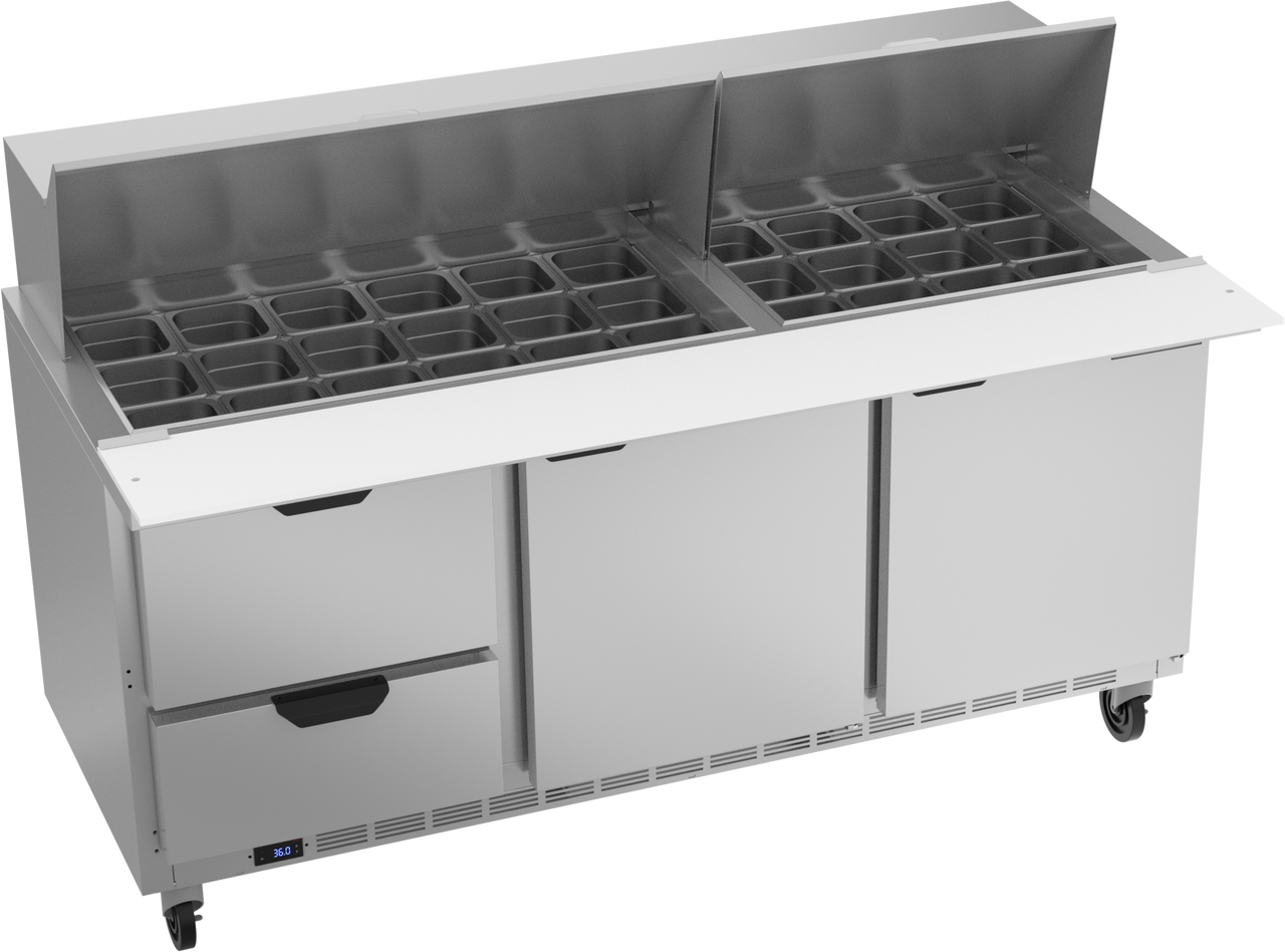 Beverage-Air - 72" Mega Top Sandwich Prep Table w/ 2 Drawers & 2 Doors - SPED72HC-30M-2