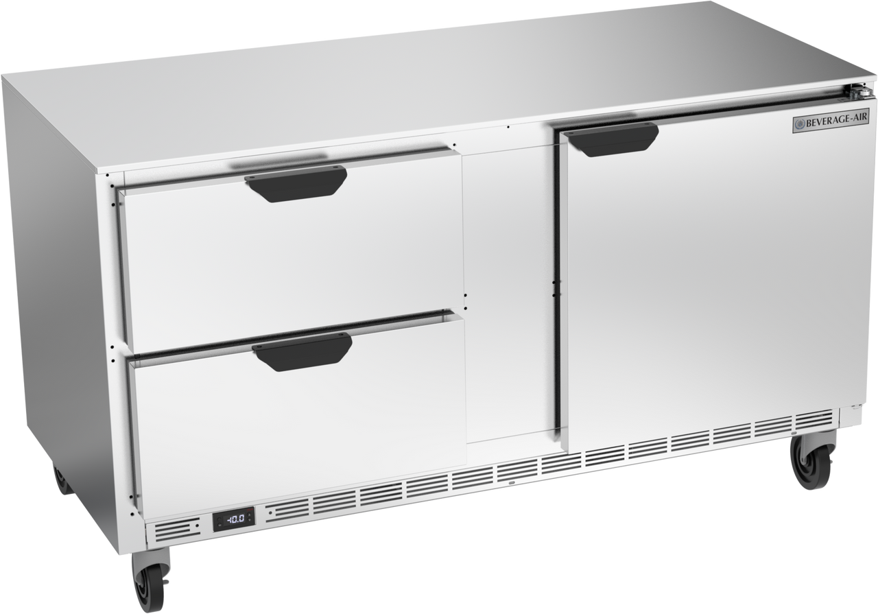 Beverage-Air - 60" Mobile Undercounter Freezer w/ 2 Drawers & 1 Door - UCFD60AHC-2