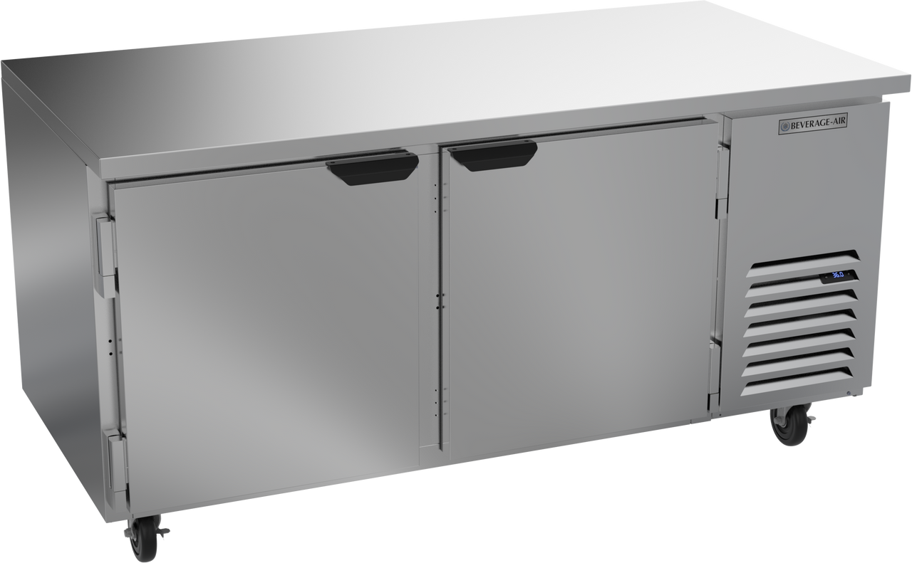 Beverage-Air - 67" Mobile Undercounter Refrigerator w/ 2 Solid Swing Doors - UCR67AHC