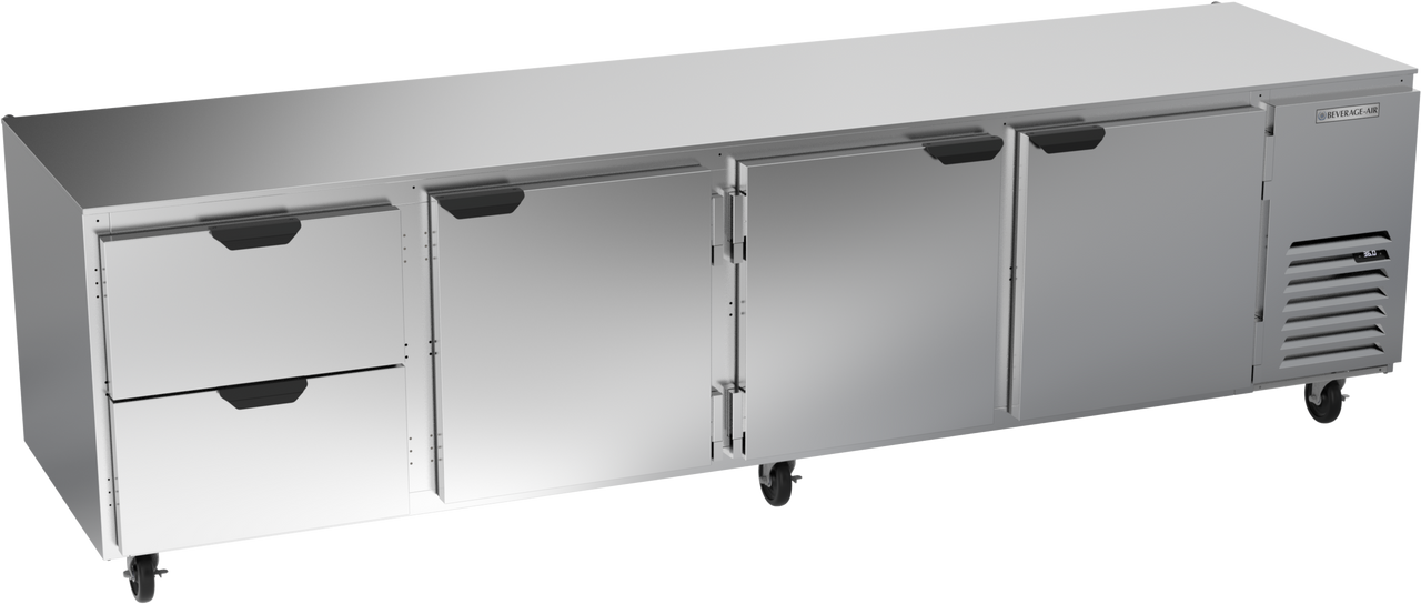 Beverage-Air - 119" Mobile Undercounter Refrigerator w/ 3 Solid Swing Doors & 2 Drawers - UCRD119AHC-2