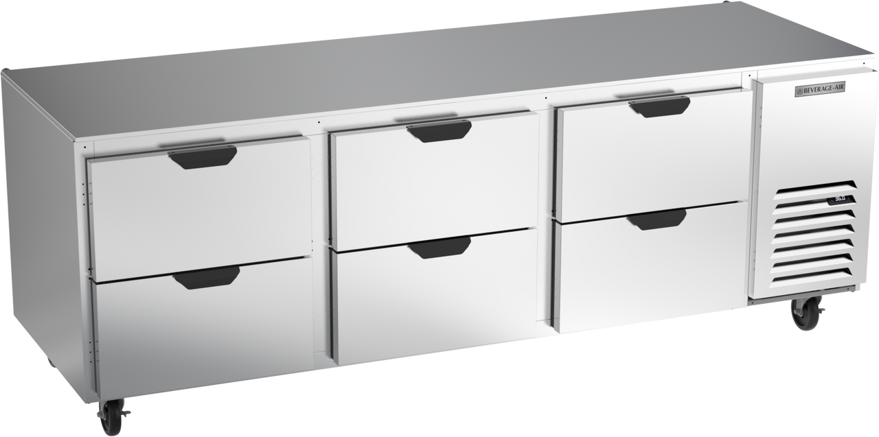 Beverage-Air - 93" Mobile Undercounter Refrigerator w/ 6 Drawers - UCRD93AHC-6