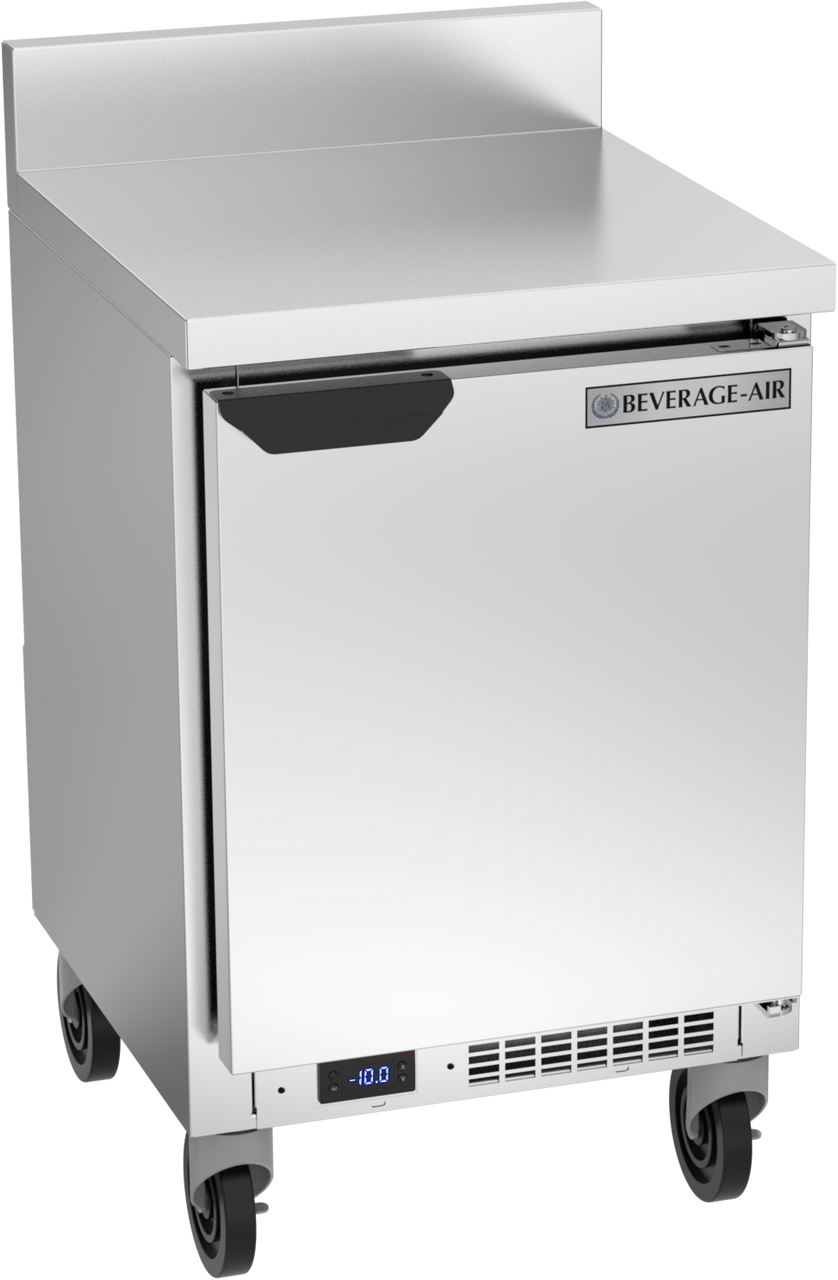 Beverage-Air - 20" Mobile Worktop Shallow Depth Freezer w/ 1 Solid Swing Door & Foamed-In Backsplash - WTF20HC-FIP