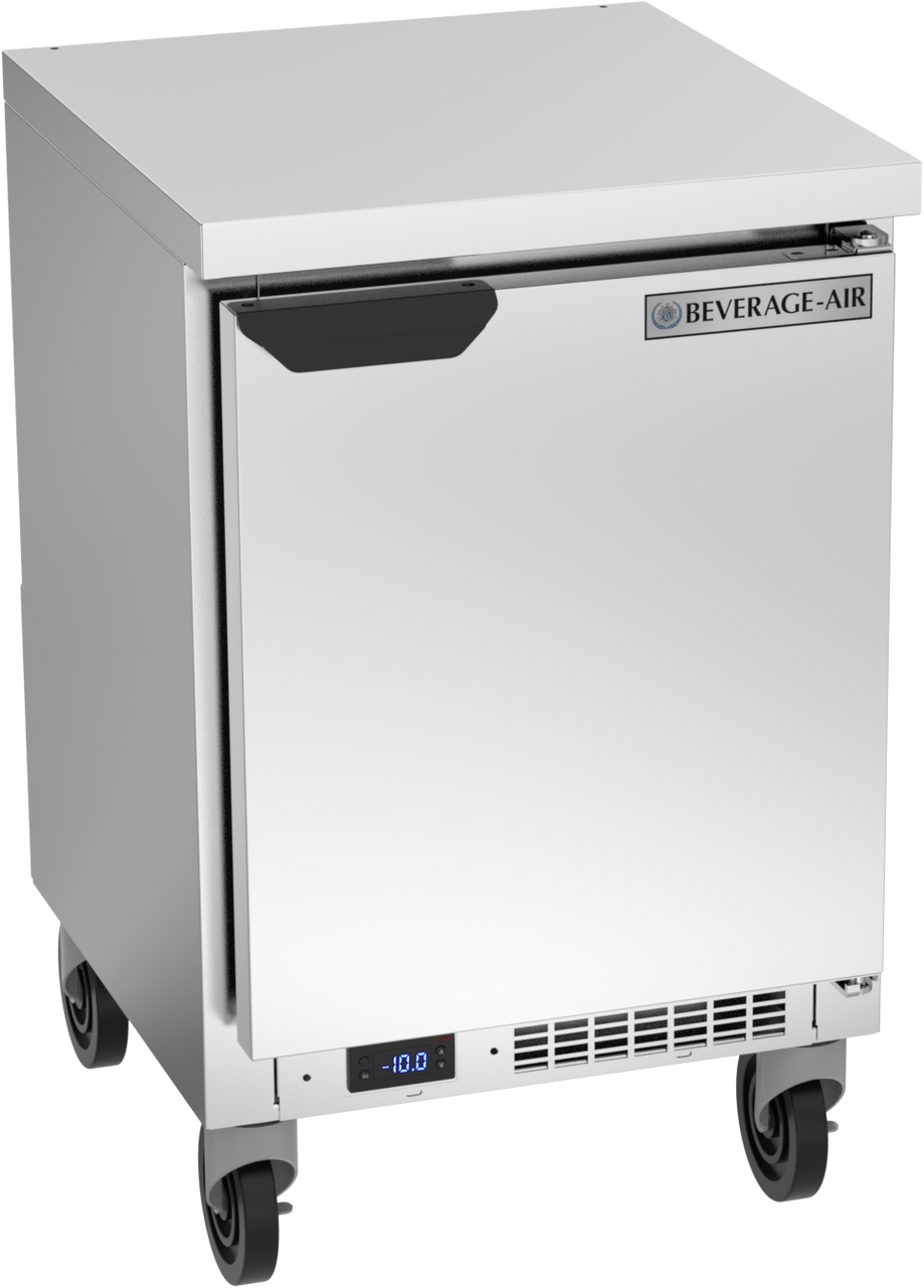 Beverage-Air - 20" Mobile Worktop Shallow Depth Freezer w/ 1 Solid Swing Door - WTF20HC-FLT
