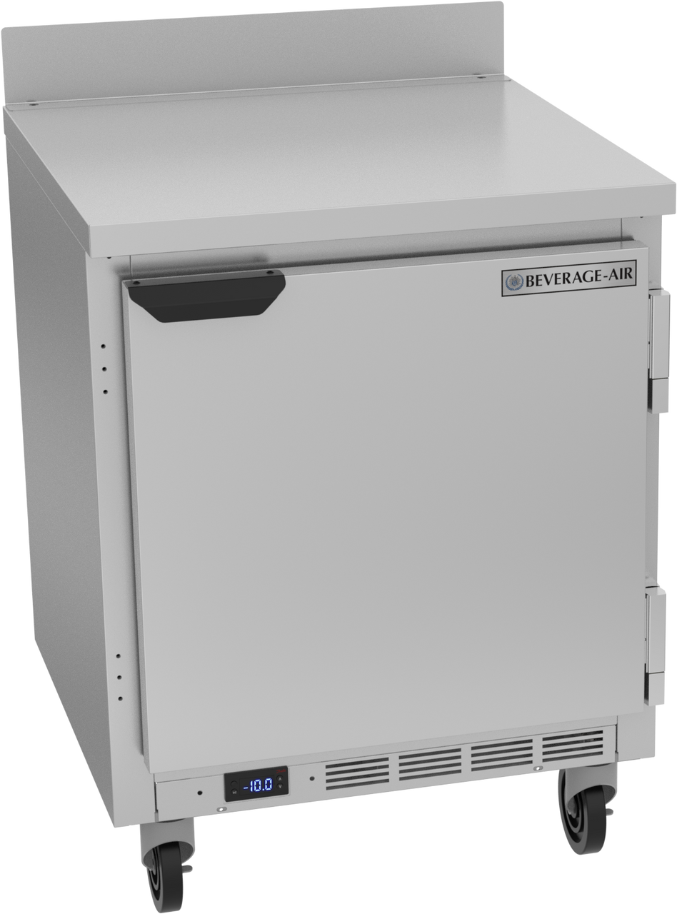 Beverage-Air - 27" Mobile Worktop Shallow Depth Freezer w/ 1 Solid Swing Door - WTF27HC