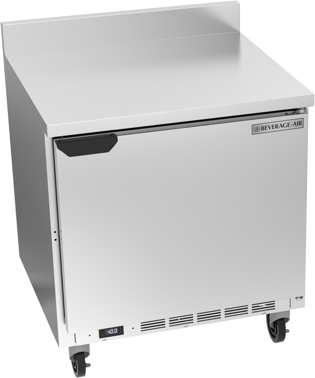 Beverage-Air - 32" Mobile Worktop Freezer w/ 1 Solid Swing Door & Foamed-In Backsplash - WTF32AHC-FIP