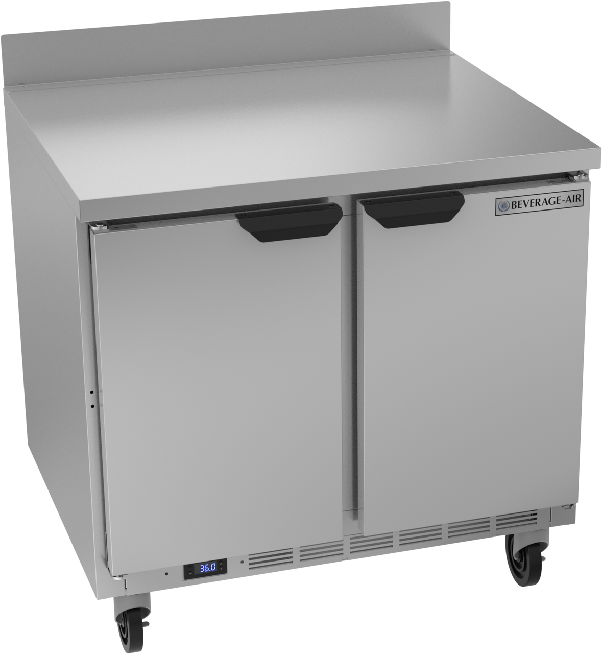 Beverage-Air - 36" Mobile Worktop Freezer w/ 2 Solid Swing Doors - WTF36AHC