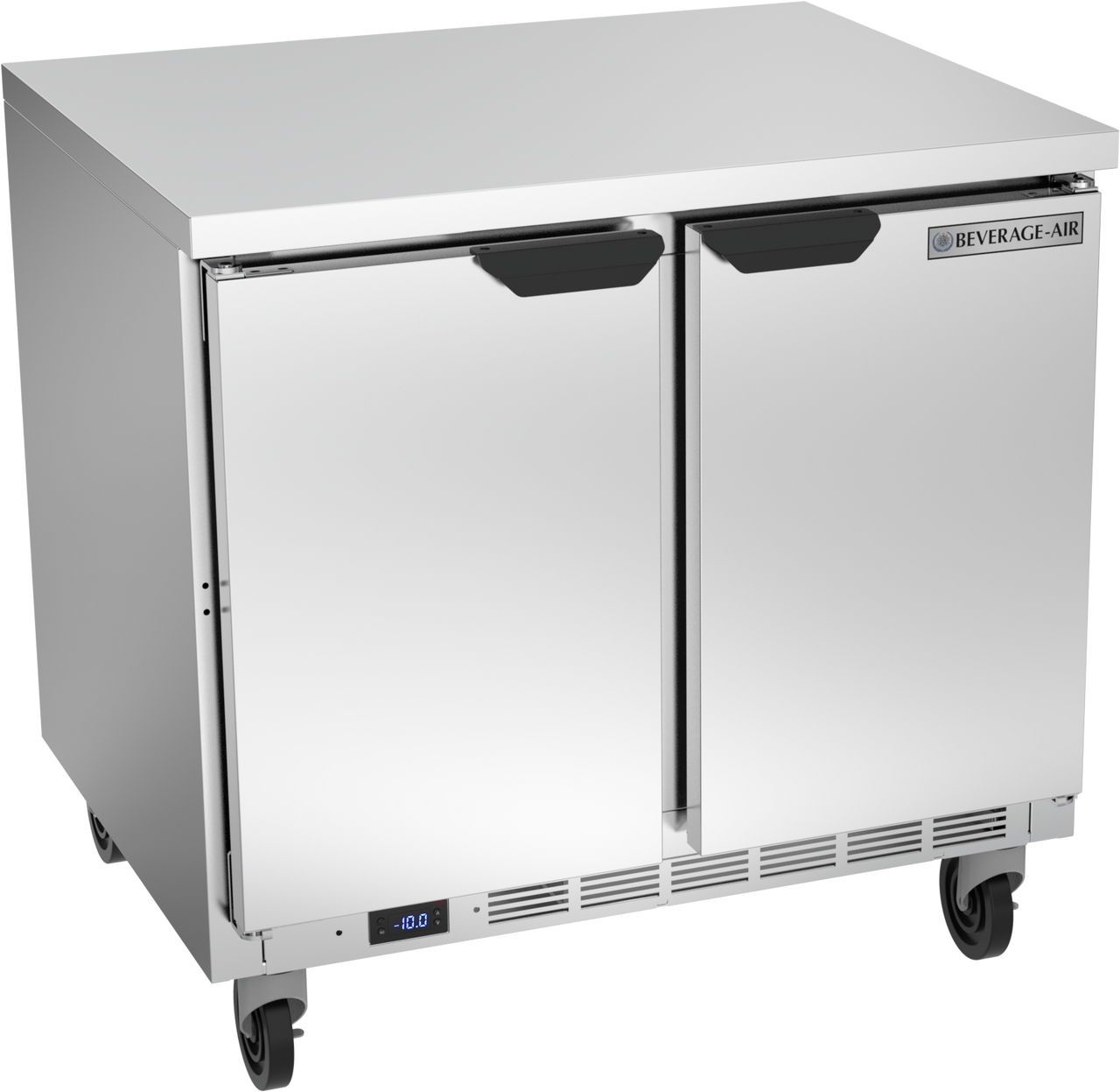 Beverage-Air - 36" Mobile Worktop Freezer w/ 2 Solid Swing Doors - WTF36AHC-FLT