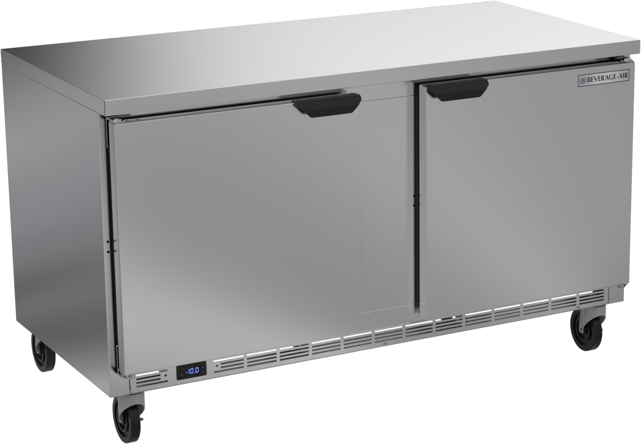 Beverage-Air - 60" Mobile Worktop Freezer w/ 2 Solid Swing Doors - WTF60AHC-FLT