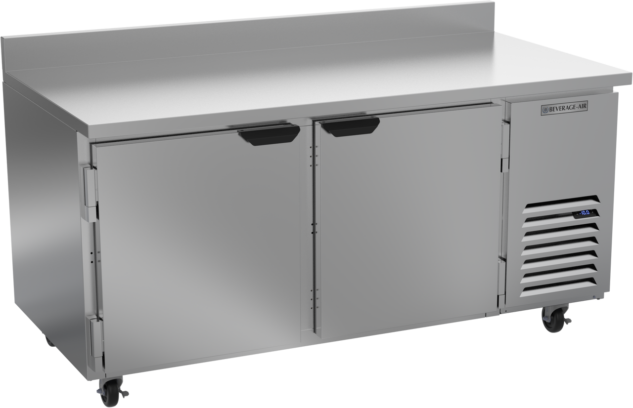 Beverage-Air - 67" Mobile Worktop Freezer w/ 2 Solid Swing Doors - WTF67AHC