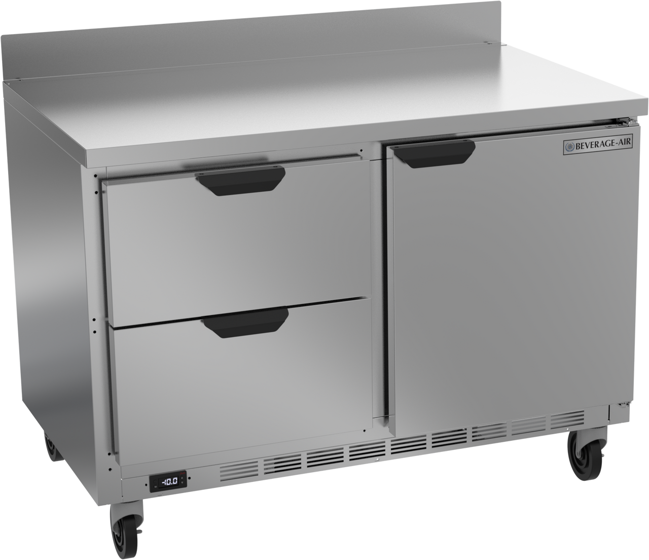 Beverage-Air - 48" Mobile Worktop Freezer w/ 2 Drawers & 1 Door - WTFD48AHC-2