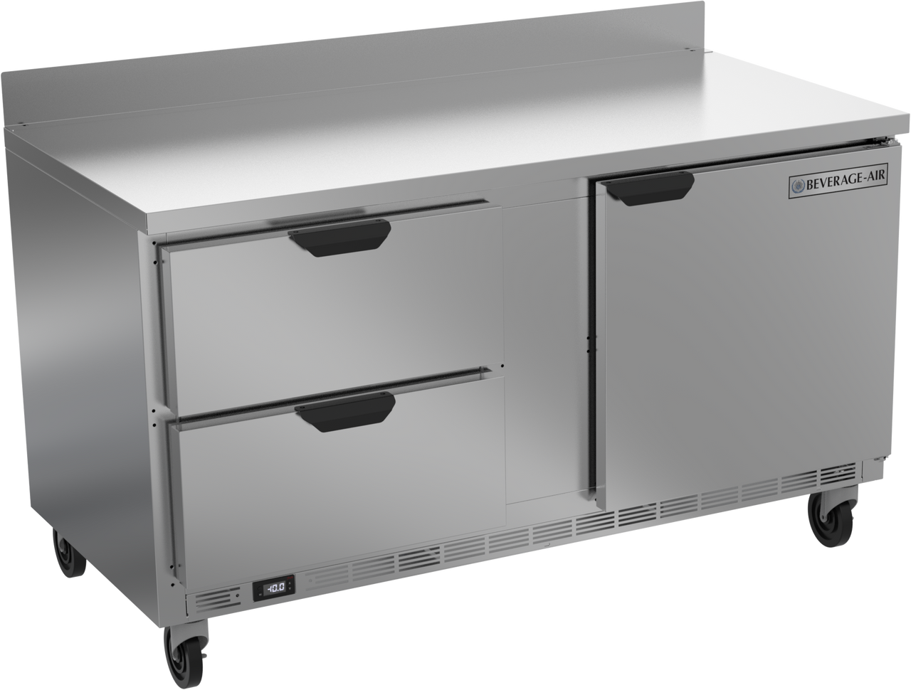 Beverage-Air - 60" Mobile Worktop Freezer w/ 2 Drawers & 1 Door - WTFD60AHC-2