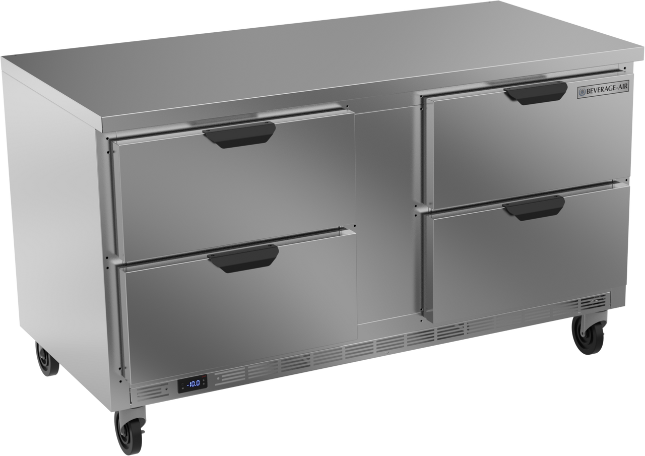 Beverage-Air - 60" Mobile Worktop Freezer w/ 4 Drawers - WTFD60AHC-4-FLT