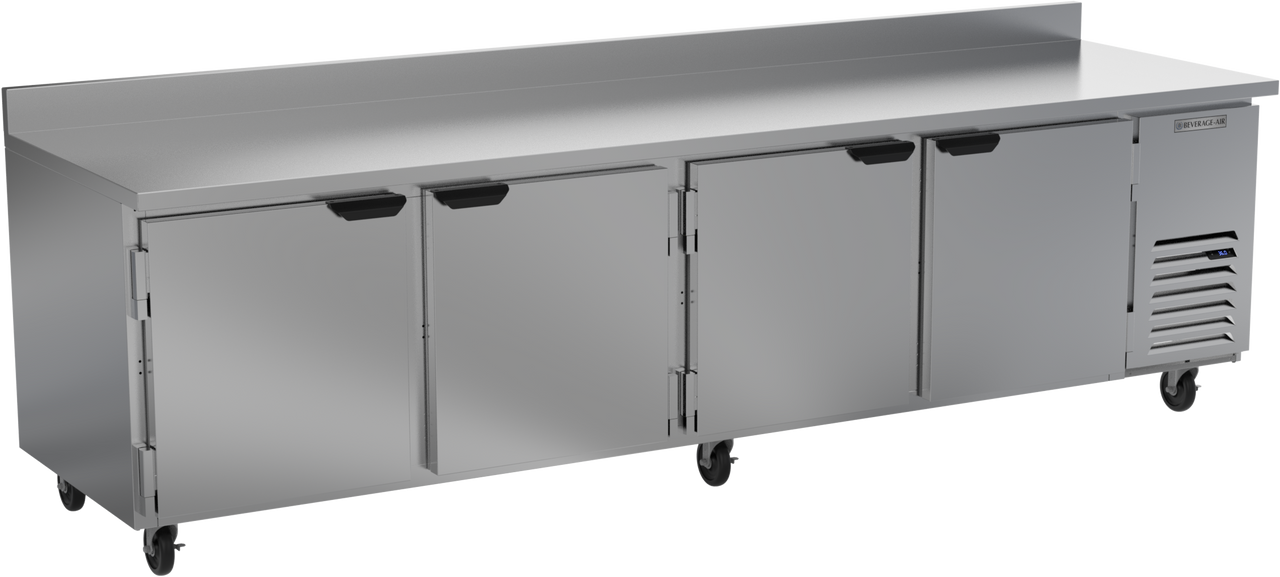 Beverage-Air - 119" Mobile Worktop Refrigerator w/ 4 Solid Swing Doors - WTR119AHC