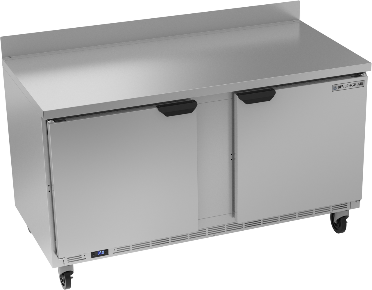 Beverage-Air - 60" Mobile Worktop Refrigerator w/ 2 Solid Swing Doors - WTR60AHC