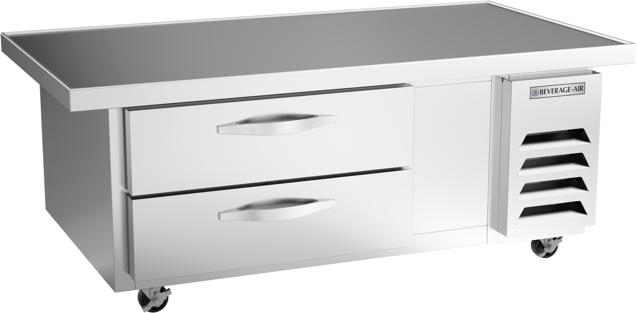 Beverage-Air - 52" Chef Base Refrigerator w/ 2 Drawers & Overhang - WTRCS52HC-60