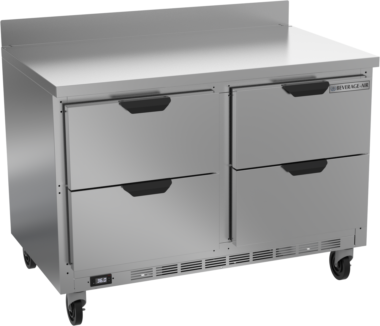 Beverage-Air - 48" Mobile Worktop Refrigerator w/ 4 Drawers - WTRD48AHC-4