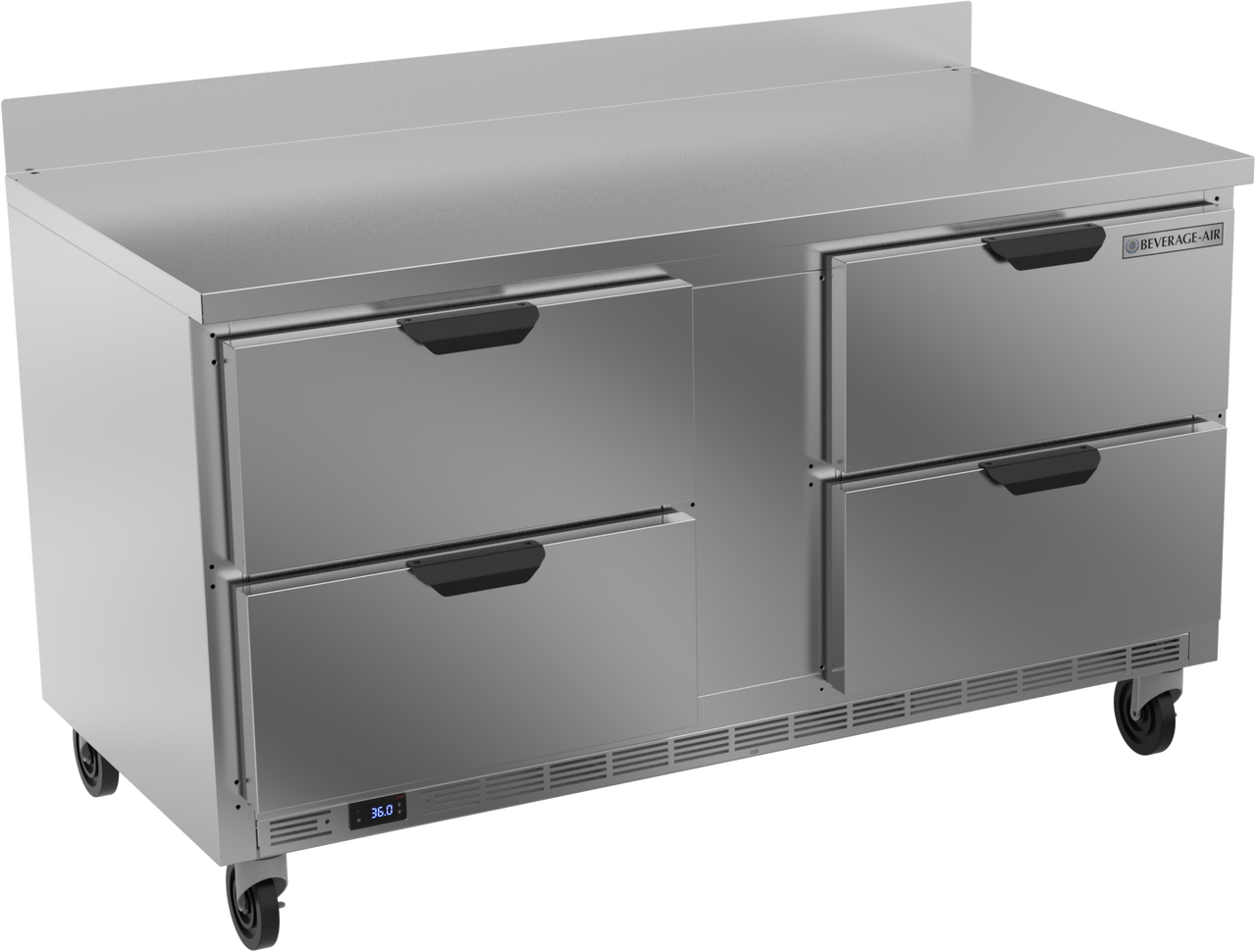Beverage-Air - 60" Mobile Worktop Refrigerator w/ 4 Drawers - WTRD60AHC-4