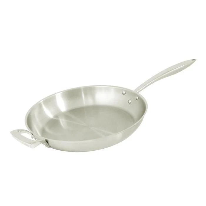 Browne 14" Thermalloy Deluxe Stainless Steel Fry Pan with Natural Finish - 5724054