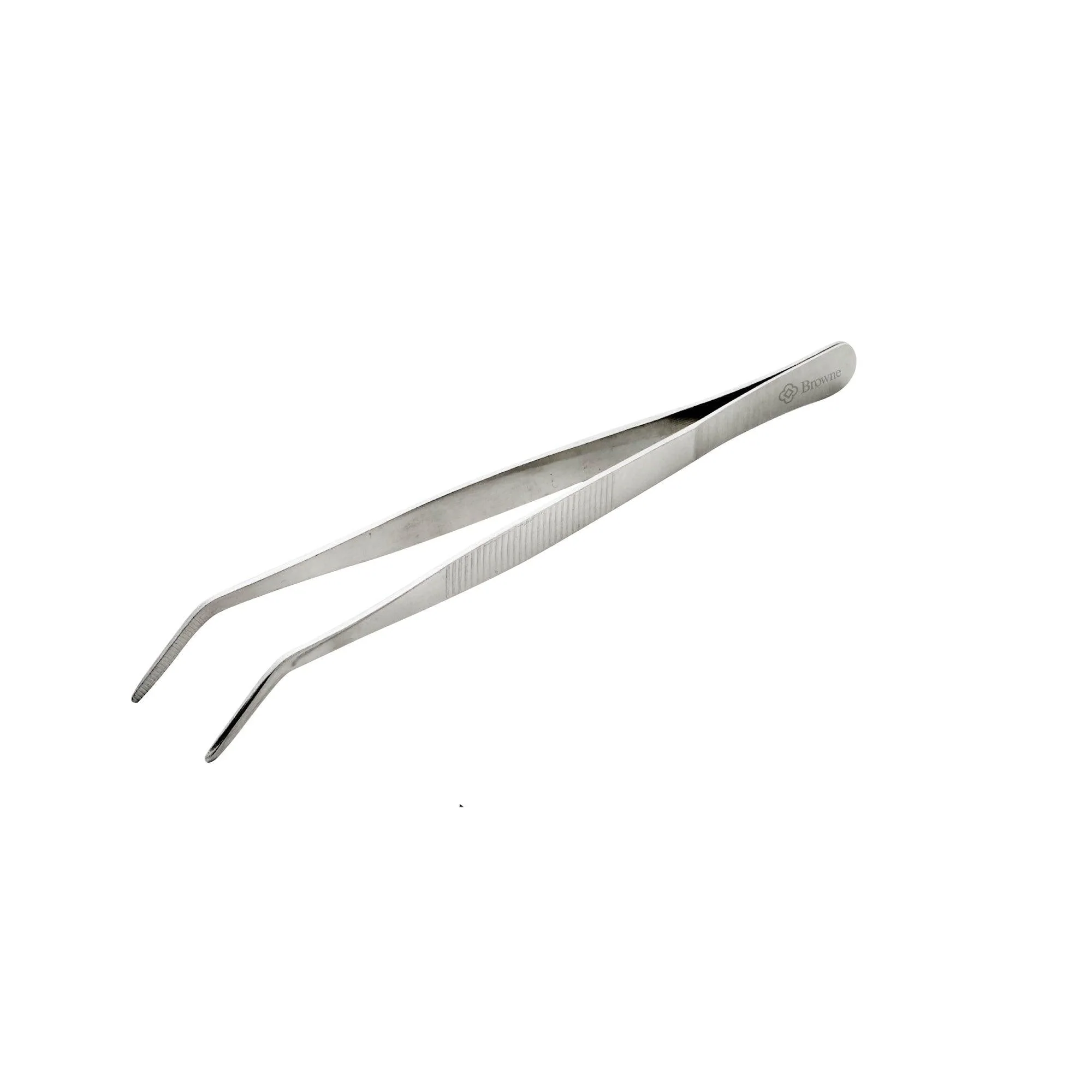 Browne 8” Stainless Steel Curve Precision Tongs - 57515