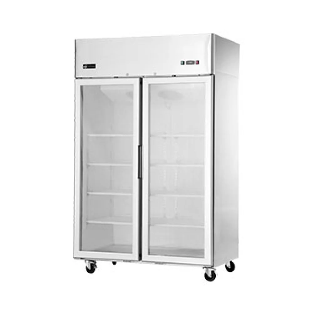 EFI C2-52GDSVC 52" Glass 2-Door Stainless Steel Refrigerated Merchandiser - 43.2 Cu. Ft.