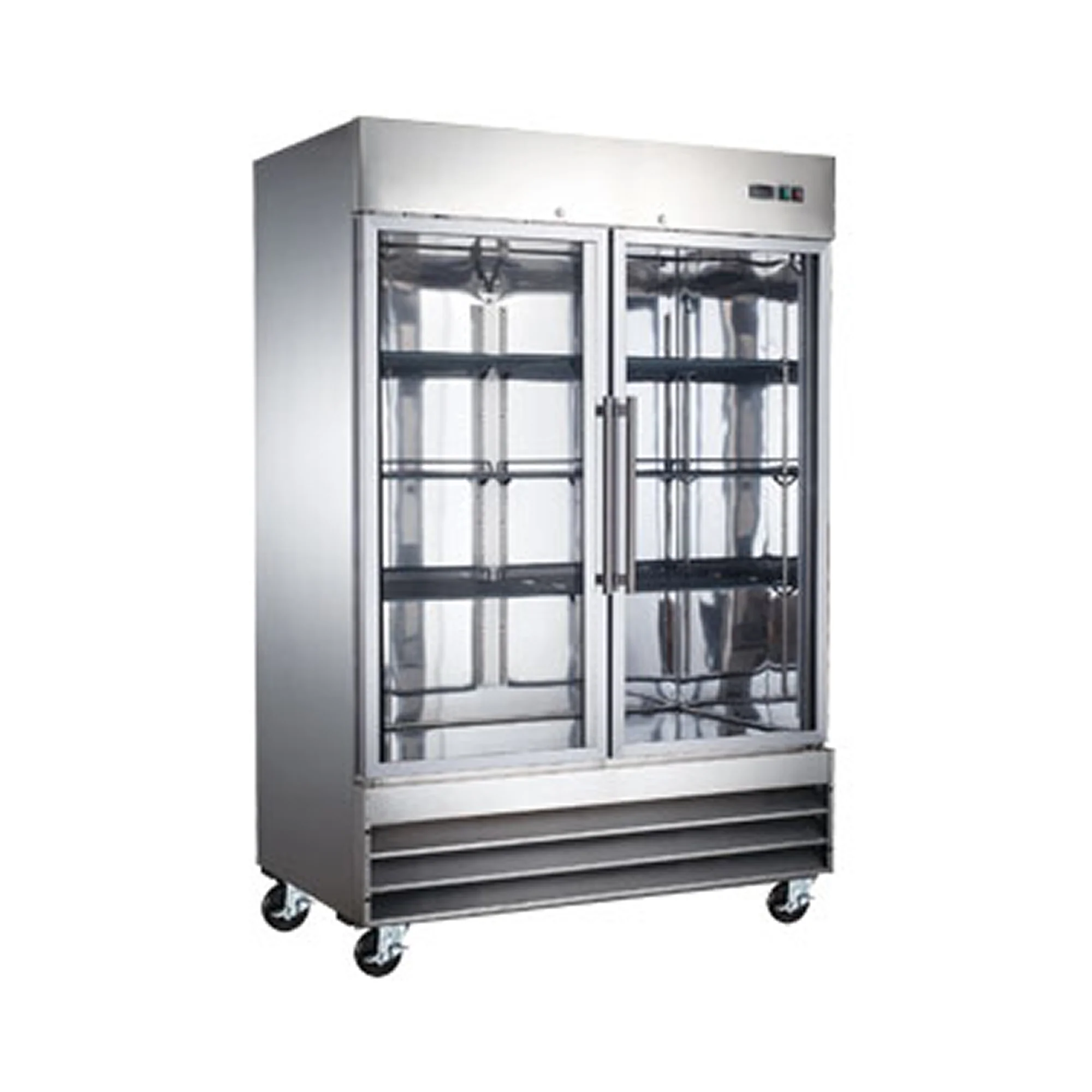 EFI C2-54GDSVCX 54" X-Line Bottom Mount Glass 2-Door Reach-In Refrigerator - 47 Cu. Ft.
