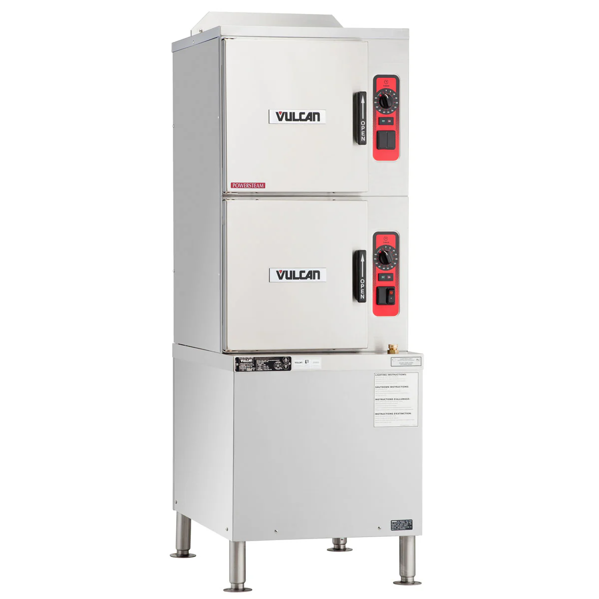 Vulcan C24GA6 6 Pan Gas Convection Steamer on Cabinet Base - 125,000 BTU