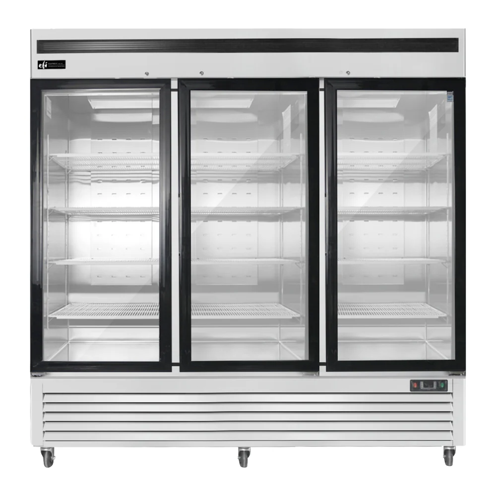 EFI C3-82GDSVC 82" Bottom-Mount Glass 3-Door Merchandising Refrigerator - 77.1 Cu. Ft.