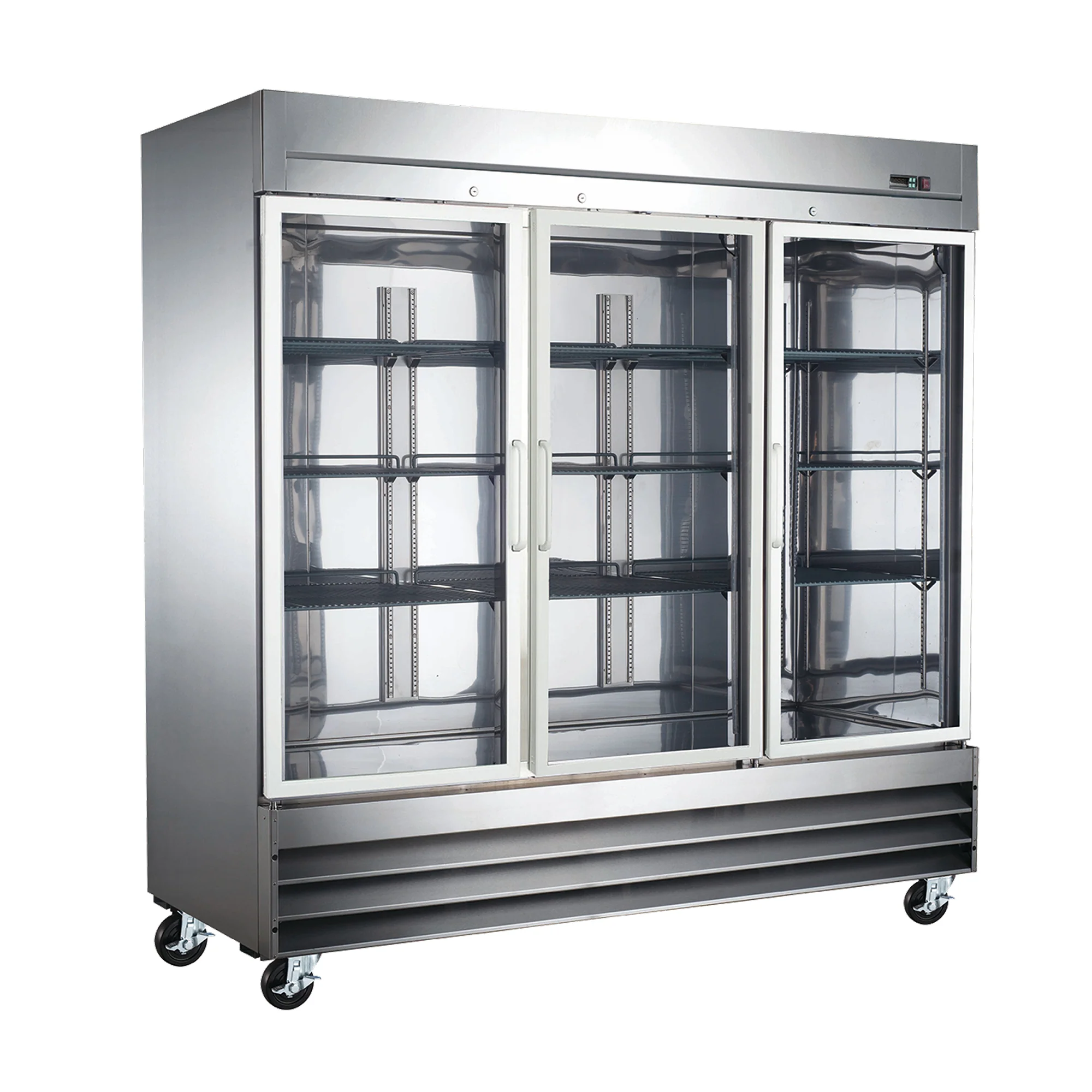 EFI C3-82GDSVCX 82" X-Line Bottom Mount Glass 3-Door Reach-In Refrigerator - 77 Cu. Ft.