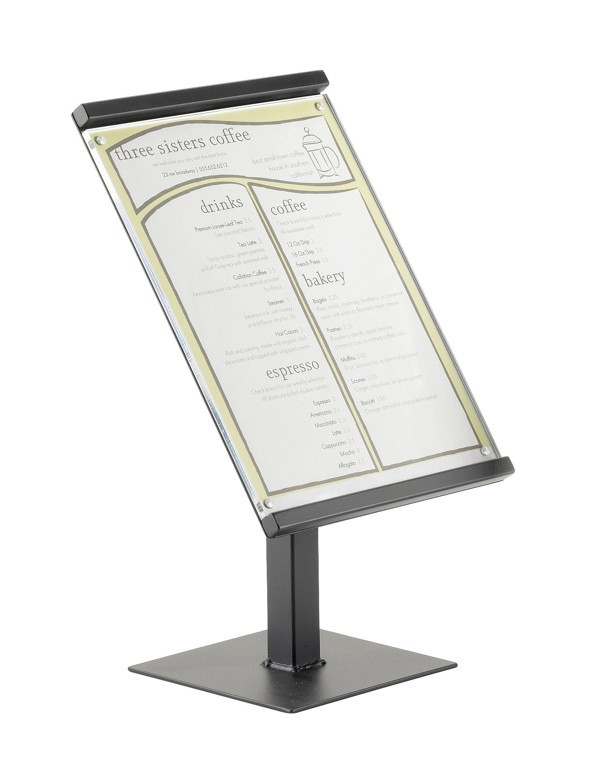 Cal Mil - 15" One by One Black Metal Magnetic Sign Display - 11531513
